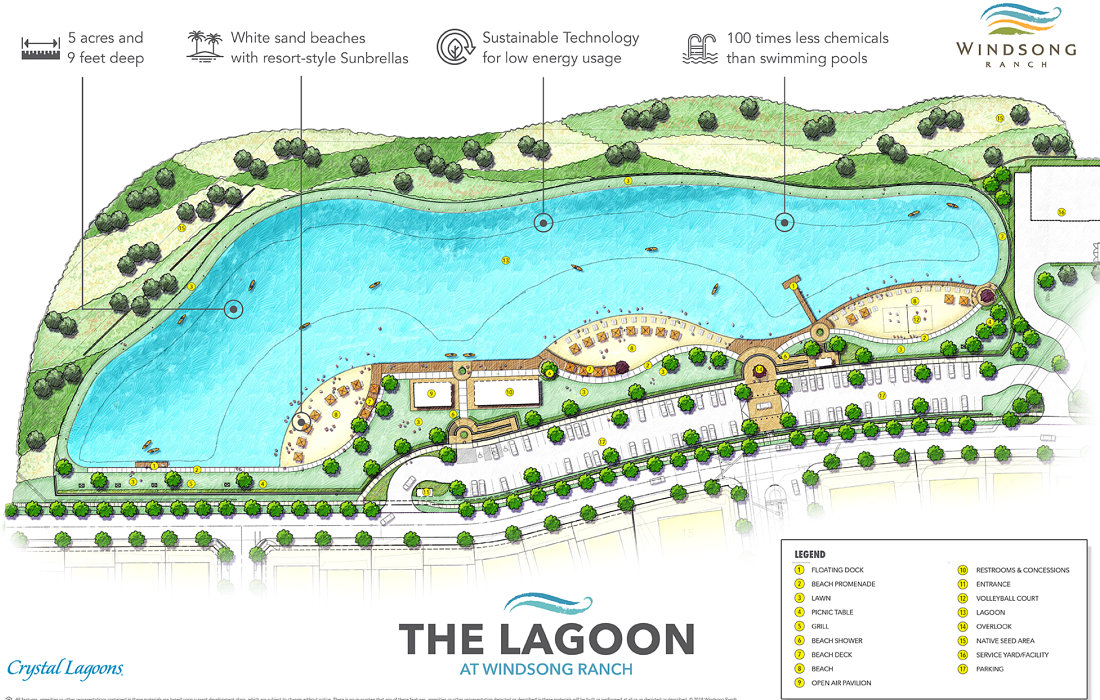 Windsong Ranch's 5 Acre Crystal Lagoon Pool is set to Open in 2019